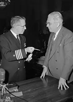 Homer Ferguson Conversing with Naval Intelligence Officer