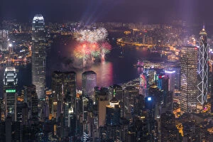 Images Dated 9th February 2016: Hong Kong Chinese new year fireworks 2016