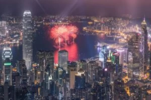 Images Dated 9th February 2016: Hong Kong Chinese new year fireworks 2016