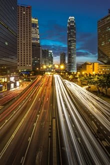 Images Dated 13th May 2012: Hong Kong road with light trail