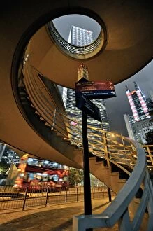 Railing Collection: Hong Kong stairway at night