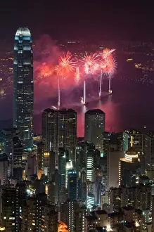 Firework Man Made Object Prints: Hongkong National fireworks