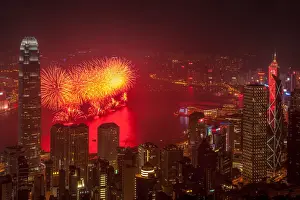 Exploding Prints: Hongkong national fireworks over victoria bay