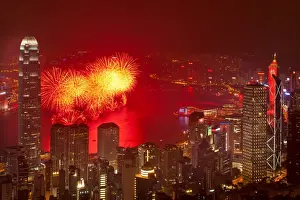 Exploding Prints: Hongkong national fireworks over victoria bay