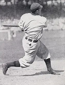 Prints of View of American baseball player Honus Wagner, of the Pittsburgh Pirates, at bat during a game at the Polo Grounds, New York, New York, 1910. (Photo by Transcendental Graphics/Getty Images) MLB Legends Art Prints: Top 10 Greatest Baseball Players of All Time: Honus Wagner At Bat