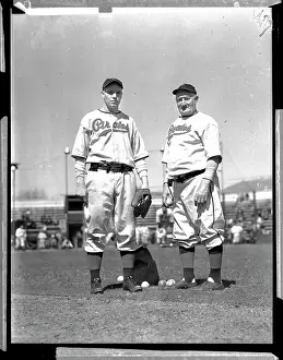 Honus Wagner Prints: Honus Wagner Coaching Younger Player