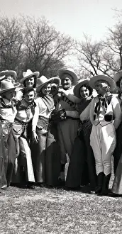 Honus Wagner Prints: Honus Wagner Surrounded by Women Rangers