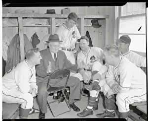 San Bernardino Prints: Honus Wagner Talking to Ballplayers