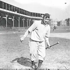 Prints of American baseball player Honus Wagner (1874 - 1955) of the Pittsburgh Pirates, his baseball cap backwards MLB Legends Art Prints: Top 10 Greatest Baseball Players of All Time: Honus Wagner At West Side Grounds