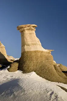 Hoodoos in winter, Drumheller, Alberta, Canada