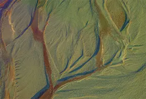 Mt Cook New Zealand Prints: Hooker river Aerial, Mount-cook Aoraki National Park, south island, New Zealand