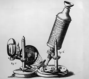 Landscape Equipment Scientific Prints: Hookes Microscope