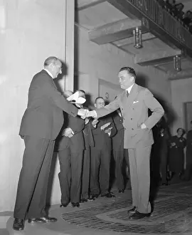 Cummings Prints: Hoover and Cummings Shaking Hands