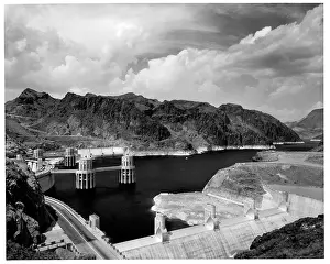 Prints of A view of Hoover Dam and Lake Mead on the Nevada and Arizona boarder. Circa 1950. (Photo by William M. Graham/Archive Photos/Getty Images) A Timeless Collection of Hoover Dam Photography: HOOVER DAM AND LAKE MEAD