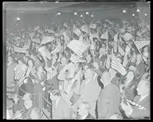 Frenzy Prints: Hoover Supporters Waving Flags