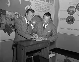 Edgar Hoover Prints: Hoover Taking George Brent's Fingerprints