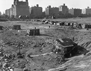 Homelessness Prints: Hooverville in Central Park 1933