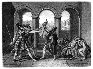 Musee Du Louvre Prints: The Horatii set out to meet the Curiatii