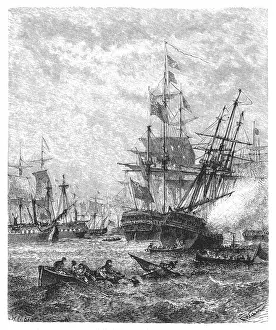 Prints of Illustration of a Horatio Nelsons victory at Copenhagen on April 2nd, 1801 Famous Military Leader Prints: Horatio Nelsons victory at Copenhagen on April 2nd, 1801