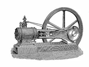 Businesses Prints: Horizontal steam engine with hollow beam guide