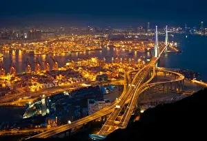 Cable Stayed Bridge Prints: Horizontal stonecutters bridge