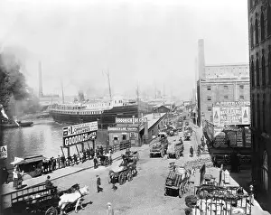 Docks Prints: Horse Cart Traffic At Goodrich Docks