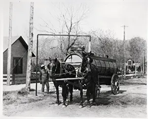 Garbage Prints: Horse-Drawn Cart Being Filled W/Water