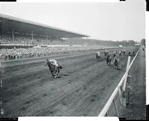 Dave Erb Prints: Horse and Jockey Coming to Finish Line
