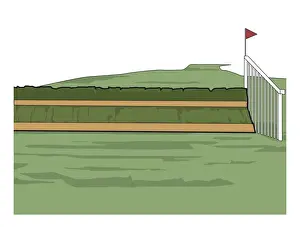 Hurdle Prints: Horse racing, chase jump, plain fence
