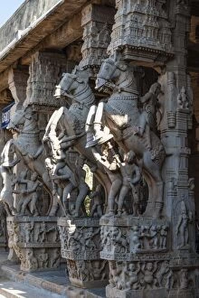 Horse statues, temple city of Srirangam, Tiruchirappalli, Tamil Nadu, India