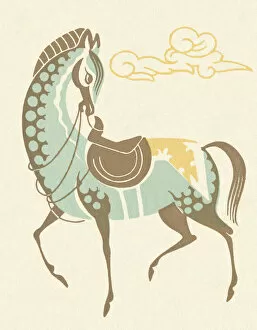 Horse Wearing Saddle