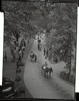 Saratoga Prints: Horses Being Led to Race Track