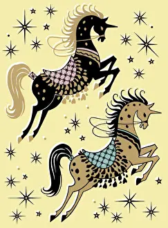 Unicorn Prints: Two Horses Performing