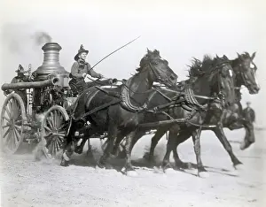 Pulling Prints: Horses Pulling Fire Wagon