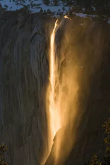 Horsetail Falls at sunset in Yosemite