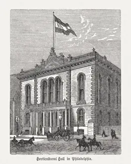 Horticultural Hall in Philadelphia, Pennsylvania, USA, wood engraving, published 1876