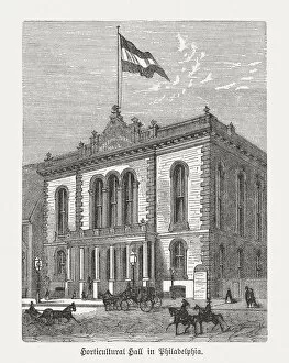 Images Dated 7th September 2018: Horticultural Hall in Philadelphia, Pennsylvania, USA, wood engraving, published 1876