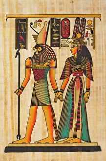 Ancient Egyptian Gods and Goddesses Gallery: Horus and Nefertiti