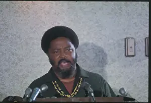 Hosea Williams Speaking into Microphones