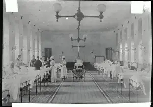 Hospital Scene with Doctors and Nurses and Patients