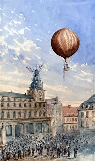 Town Square Collection: Hot Air Balloon in Flight