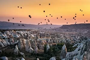 Images Dated 22nd September 2015: Hot air balloon flying over Cappadocia