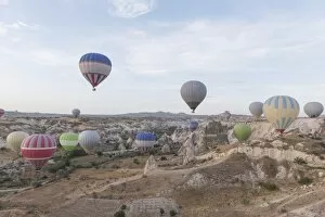 Images Dated 23rd September 2015: Hot air balloon flying over spectacular Cappadocia