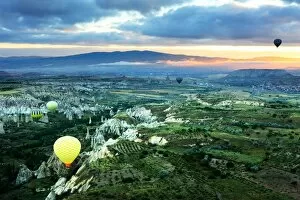 Images Dated 25th June 2015: Hot air balloon trip in the morning in Cappadocia