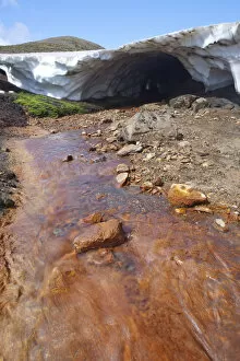 Volcano Collection: Hot red stream in a volcanic landscape, Eyjafjallajoekull, Iceland, Europe