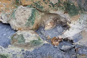 Thermal Area Prints: Hot spring, mineral deposits, Seltun geothermal area near Krysuvik or Krisuvik
