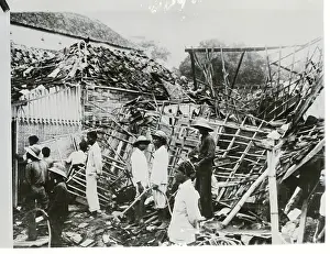 Rubble Prints: House Hit By Bomb, Damaged