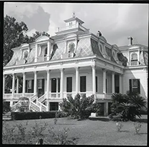 Porch Prints: House In New Orleans, Porch, Mansard Win
