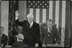 House Speaker Tip O'Neill Waves