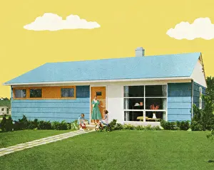 Residential Structure Prints: House in the Suburbs